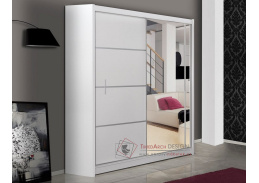 VISTA, šatní skříň s posuvnými dveřmi 150cm, bílá / zrcadlo