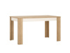 LEONARDO LYOT03, jídelní stůl rozkládací 140-180x85cm, dub riviera / bílý lesk