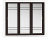 ARTI 02, šatní skříň s posuvnými dveřmi 250cm, wenge / zrcadla