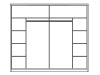 ARTI 14, šatní skříň s posuvnými dveřmi 220cm, bílá / zrcadla