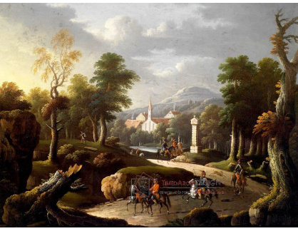 SO XII-233 Johann Georg von Bemmel - Horská krajina s jezdci