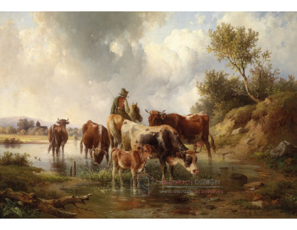SO XIII-143 Edmund Mahlknecht - Krávy s pastevci u brodu