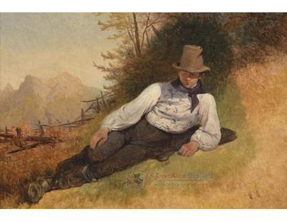 SO XIII-206 Friedrich Gauermann - Mladý muž odpočívající na louce