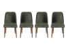 DALLAS, jídelní židle - sada 4ks, ořech / látka tmavě zelená