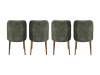 DALLAS, jídelní židle - sada 4ks, ořech / látka tmavě zelená