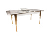 DAMLA 1102, jídelní stůl rozkládací 144-177,5x90cm, zlatá / bílý mramor