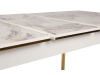 DAMLA 1102, jídelní stůl rozkládací 144-177,5x90cm, zlatá / bílý mramor
