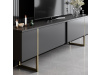 LUXE, televizní stolek 2-dveřový, zlatá / antracit