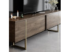 LUXE, televizní stolek 2-dveřový, zlatá / ořech