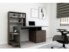 MELIS, psací stůl s regálem, ořech / antracit