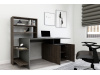 MELIS, psací stůl s regálem, ořech / antracit
