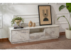 VANGUARD, televizní stolek 3-dveřový, bílá mramor