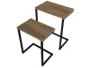 LUXOR, příruční stolek - sada 2ks, černá / ořech