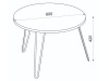 RUMA, konferenční stolek pr. 60cm, černá / sapphire