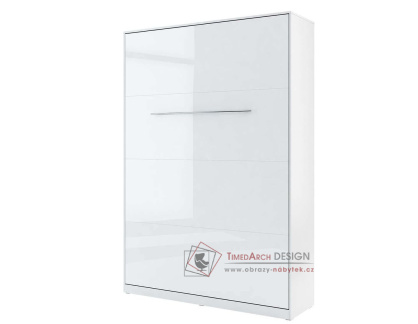 CONCEPT PRO CP-01, vysoká výklopná postel 140x200cm, bílá / bílý lesk