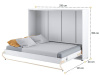 CONCEPT PRO CP-04, široká výklopná postel 140x200cm, bílá / bílý lesk