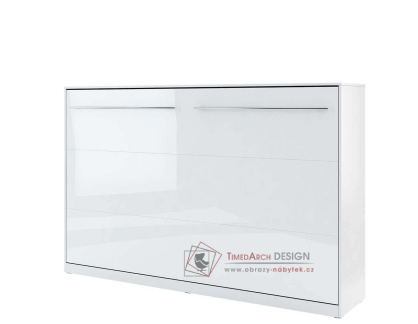 CONCEPT PRO CP-05, široká výklopná postel 120x200 cm, bílá / bílý lesk