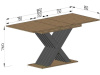 VARIKA, jídelní stůl rozkládací, 150-185x85cm, antracit / dub kraft tabaco
