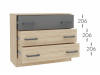 BOXBY, ložnicová sestava nábytku, bílá / dub coastland satin
