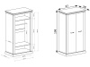 GOLETA A16, šatní skříň 2-dveřová 117cm, dub kraft zlatý