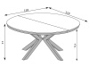 KERBIS, jídelní stůl rozkládací pr. 110-150cm, černá / dub karamel