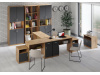 OFFICE KIT 1, pracovní stůl se 4-mi zásuvkami - pravý, dub apalačský / šedá