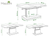 ASTON, rozkládací jídelní - konferenční stůl 120-160-200x80cm, bílá