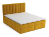 LUCINI BOX, boxspringová postel 180x200cm, látka Bluevel 68 hořčicově žlutá