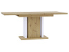 JANGA, jídelní rozkládací stůl 140-180x90cm, dub artisan / bílá