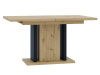 JANGA, jídelní rozkládací stůl 140-180x90cm, dub artisan / černá