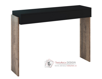 ZUBIA, konzolový stolek 110x35cm, černá / dub colonial grande