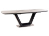 ARMANI, jídelní stůl rozkládací 160-220x90cm, černá / ceramic bílý mramor