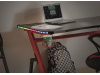 B-006, pracovní stůl s LED osvětlením, černá / červená