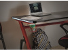 B-006, pracovní stůl s LED osvětlením, černá / červená