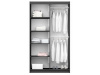 VALERINE, šatní skříň s posuvnými dveřmi 120cm, platinum / zrcadlo