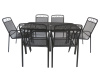 BRUSEL+stůl ANTVERPY, zahradní sestava 6+1, antracitově černá