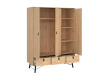 RAIN, šatní skříň 3-dveřová se 3-mi zásuvkami 200cm, jackson hickory