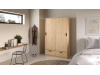 LINCOLN, šatní skříň s posuvnými dveřmi se 2-mi zásuvkami 121cm, jackson hickory