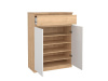 SIMPLICITY 209, botník 2-dveřový se zásuvkou, jackson hickory / bílá