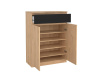 SIMPLICITY 209, botník 2-dveřový se zásuvkou, jackson hickory / černá