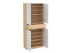 SIMPLICITY 210, botník 4-dveřový se zásuvkou, jackson hickory / bílá