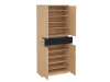 SIMPLICITY 210, botník 4-dveřový se zásuvkou, jackson hickory / černá