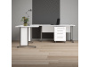 OFFICE 80400/304, psací stůl rohový, silver grey / bílá