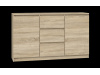 TOPA, komoda 120cm 2-dveřová se 3-mi zásuvkami, dub sonoma