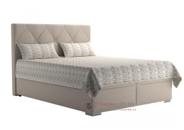 GELJA, čalouněná postel 160x200cm, látka krémová