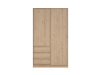 SIMPLICITY 146, šatní skříň 2-dveřová se 3-mi zásuvkami 118,5cm, jackson hickory