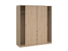 SIMPLICITY 148, šatní skříň s posuvnými dveřmi a 3-mi zásuvkami 177cm, jackson hickory