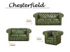 CHESTERFIELD CLASSIC, čalouněné křeslo, kůže zelená