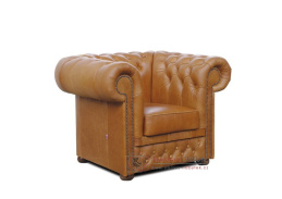 CHESTERFIELD LORD, čalouněné křeslo, kůže koňak
