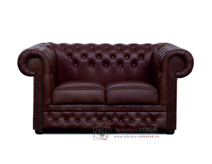 CHESTERFIELD LORD, pohovka 2-křeslo, kůže hnědá